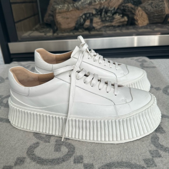 New Avant Garde Jil Sander Lace Up White Platform Sneakers Designer Shoes - Picture 6 of 9